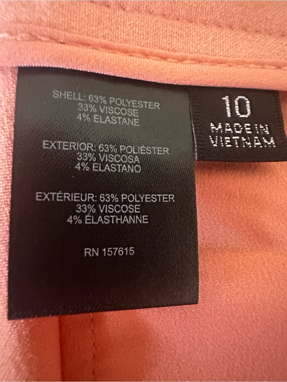 Tahari Peach Straight-Leg Dress Pants Trousers Size 10 - Picture 9 of 11